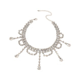 Maxbell Neckchain Fashion Decoration Exquisite Sexy Pendant for Wedding Party Bridal Argent