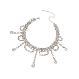 Maxbell Neckchain Fashion Decoration Exquisite Sexy Pendant for Wedding Party Bridal Argent