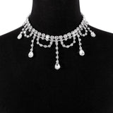 Maxbell Neckchain Fashion Decoration Exquisite Sexy Pendant for Wedding Party Bridal Argent