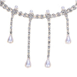 Maxbell Tassel Necklace Choker Rhinestones Embellishment for Festival Birthday