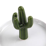 Maxbell Exquisite Cactus rings Holder Tray Creative for Countertop Earrings Bathroom Green