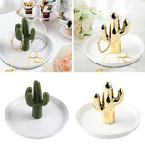 Maxbell Exquisite Cactus rings Holder Tray Creative for Countertop Earrings Bathroom Green