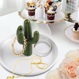 Maxbell Exquisite Cactus rings Holder Tray Creative for Countertop Earrings Bathroom Green