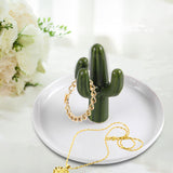 Maxbell Exquisite Cactus rings Holder Tray Creative for Countertop Earrings Bathroom Green