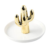 Maxbell Exquisite Cactus rings Holder Tray Creative for Countertop Earrings Bathroom Aureate