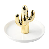 Maxbell Exquisite Cactus rings Holder Tray Creative for Countertop Earrings Bathroom Aureate