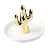 Maxbell Exquisite Cactus rings Holder Tray Creative for Countertop Earrings Bathroom Aureate