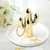 Maxbell Exquisite Cactus rings Holder Tray Creative for Countertop Earrings Bathroom Aureate