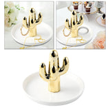 Maxbell Exquisite Cactus rings Holder Tray Creative for Countertop Earrings Bathroom Aureate