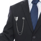 Maxbell Mask Men Suit Chain Brooch Fashion Statement for Wedding Tuxedo Shirts