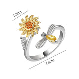 Maxbell Modern Spinner Fidget Anxiety Rings Girlfriend Flowers Bee Decorative Girls