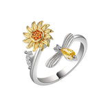 Maxbell Modern Spinner Fidget Anxiety Rings Girlfriend Flowers Bee Decorative Girls