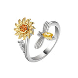Maxbell Modern Spinner Fidget Anxiety Rings Girlfriend Flowers Bee Decorative Girls
