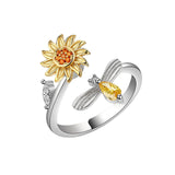 Maxbell Modern Spinner Fidget Anxiety Rings Girlfriend Flowers Bee Decorative Girls