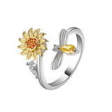 Maxbell Modern Spinner Fidget Anxiety Rings Girlfriend Flowers Bee Decorative Girls