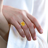 Maxbell Fashion Ring Simple Jewelry Elegant Gift Classic for Women Yellow US7