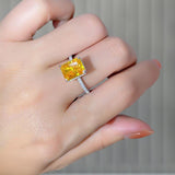 Maxbell Fashion Ring Simple Jewelry Elegant Gift Classic for Women Yellow US7