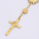 Maxbell Religious Cross Bracelet Crucifix Classic Rosary Retro for Birthday Aureate