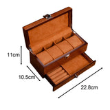 Maxbell Watch Box Container Wooden Practical Portable for Bracelet Watches Light Brown