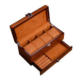 Maxbell Watch Box Container Wooden Practical Portable for Bracelet Watches Light Brown