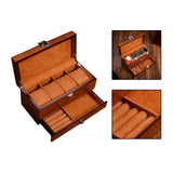 Maxbell Watch Box Container Wooden Practical Portable for Bracelet Watches Light Brown