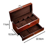 Maxbell Watch Box Container Wooden Practical Portable for Bracelet Watches Dark Brown