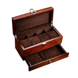 Maxbell Watch Box Container Wooden Practical Portable for Bracelet Watches Dark Brown