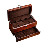 Maxbell Watch Box Container Wooden Practical Portable for Bracelet Watches Dark Brown