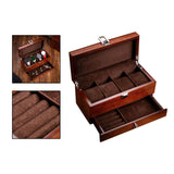 Maxbell Watch Box Container Wooden Practical Portable for Bracelet Watches Dark Brown