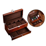 Maxbell Watch Box Container Wooden Practical Portable for Bracelet Watches Dark Brown