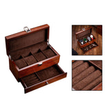 Maxbell Watch Box Container Wooden Practical Portable for Bracelet Watches Dark Brown