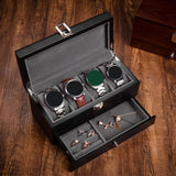 Maxbell Watch Box Container Wooden Practical Portable for Bracelet Watches Black