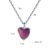 Maxbell Love Heart Mood Necklace Fashion with Photo Frame for Anniversary Women Her no Letters