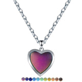 Maxbell Love Heart Mood Necklace Fashion with Photo Frame for Anniversary Women Her no Letters