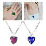 Maxbell Love Heart Mood Necklace Fashion with Photo Frame for Anniversary Women Her no Letters
