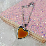 Maxbell Love Heart Mood Necklace Fashion with Photo Frame for Anniversary Women Her no Letters