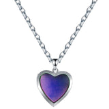 Maxbell Love Heart Mood Necklace Fashion with Photo Frame for Anniversary Women Her no Letters