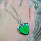 Maxbell Love Heart Mood Necklace Fashion with Photo Frame for Anniversary Women Her no Letters