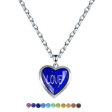 Maxbell Love Heart Mood Necklace Fashion with Photo Frame for Anniversary Women Her Love
