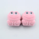 Maxbell Lovely Frog Ring Box Flocking Creative Cute for Earrings Engagement Birthday Pink