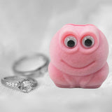 Maxbell Lovely Frog Ring Box Flocking Creative Cute for Earrings Engagement Birthday Pink