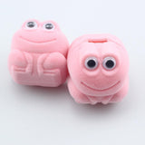Maxbell Lovely Frog Ring Box Flocking Creative Cute for Earrings Engagement Birthday Pink