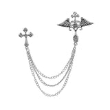 Maxbell Angel Wing Brooch Jewelry Tassel Chain Pin Lapel Pins Badges Rhinestone Argent