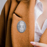 Maxbell Vintage Designed Oval Brooch Cloak Shawl Pin Sweater Accessories Fashionable Argent