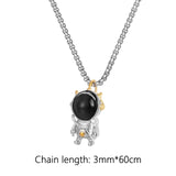 Maxbell Astronaut Pendant Necklace Necklace Chain Creative for Couples Boys Girls