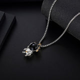 Maxbell Astronaut Pendant Necklace Necklace Chain Creative for Couples Boys Girls
