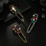 Maxbell Brooch Pin Sweater Shawl Clips Glitter for Ornament Christmas Women Girls Golden