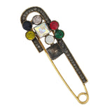 Maxbell Brooch Pin Sweater Shawl Clips Glitter for Ornament Christmas Women Girls Golden