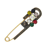 Maxbell Brooch Pin Sweater Shawl Clips Glitter for Ornament Christmas Women Girls Golden