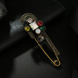 Maxbell Brooch Pin Sweater Shawl Clips Glitter for Ornament Christmas Women Girls Golden
